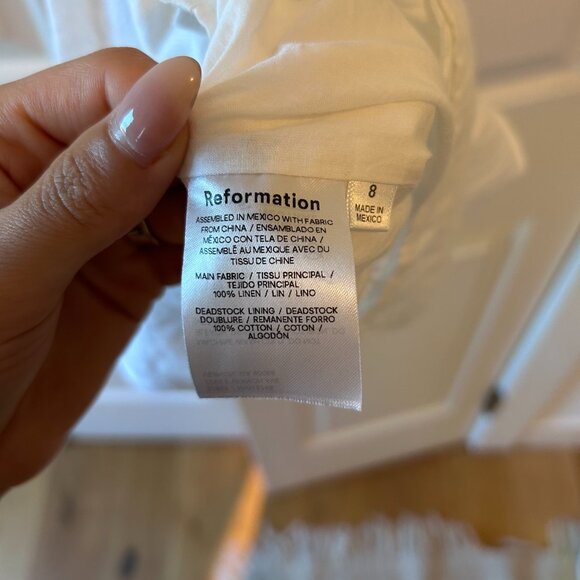 Reformation White Linen Samira Dress - Picture 6 of 9
